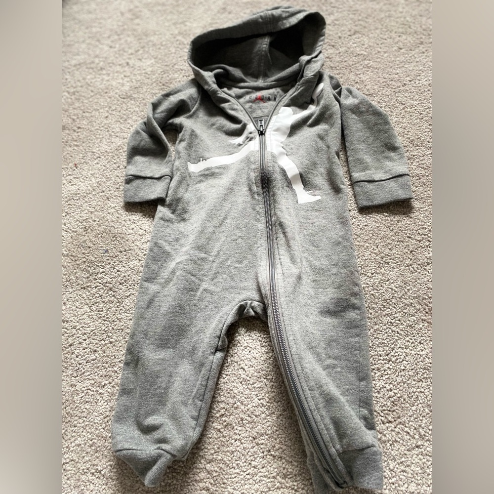 Jordan baby zip up onesie size  12 months